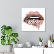 Load image into Gallery viewer, Gold Drip Lip Designer, Canvas Wrap
