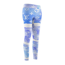 Load image into Gallery viewer, Ladie&#39;s Inspired Blue Watercolor Casual Leggings
