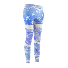 Load image into Gallery viewer, Ladie's Inspired Blue Watercolor Casual Leggings