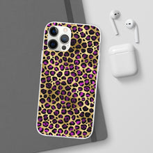Load image into Gallery viewer, Pink and Gold Cheetah Leopard Print Flexi Phone Case