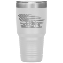 Load image into Gallery viewer, Distressed American Flag with Soldiers, 30oz Tumbler
