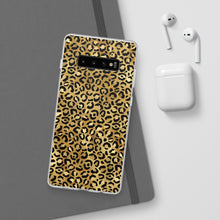Load image into Gallery viewer, Gold Cheetah Leopard Print Flexi Phone Case