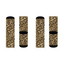 Load image into Gallery viewer, Gold Cheetah Crew Socks