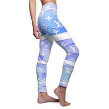 Load image into Gallery viewer, Ladie's Inspired Blue Watercolor Casual Leggings