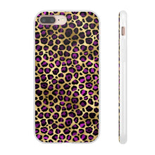 Load image into Gallery viewer, Pink and Gold Cheetah Leopard Print Flexi Phone Case