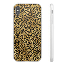 Load image into Gallery viewer, Gold Cheetah Leopard Print Flexi Phone Case