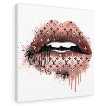 Load image into Gallery viewer, Gold Drip Lip Designer, Canvas Wrap