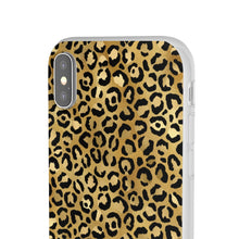 Load image into Gallery viewer, Gold Cheetah Leopard Print Flexi Phone Case
