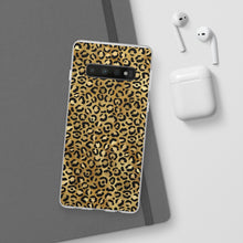 Load image into Gallery viewer, Gold Cheetah Leopard Print Flexi Phone Case