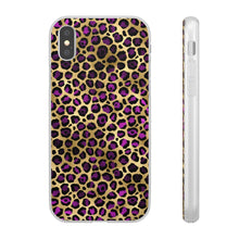 Load image into Gallery viewer, Pink and Gold Cheetah Leopard Print Flexi Phone Case