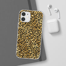 Load image into Gallery viewer, Gold Cheetah Leopard Print Flexi Phone Case