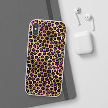 Load image into Gallery viewer, Pink and Gold Cheetah Leopard Print Flexi Phone Case