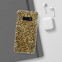 Load image into Gallery viewer, Gold Cheetah Leopard Print Flexi Phone Case