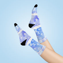 Load image into Gallery viewer, Inspired Blue Watercolor Crew Socks
