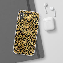 Load image into Gallery viewer, Gold Cheetah Leopard Print Flexi Phone Case