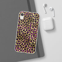 Load image into Gallery viewer, Pink and Gold Cheetah Leopard Print Flexi Phone Case
