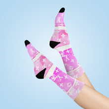 Load image into Gallery viewer, Inspired Pink Watercolor Crew Socks