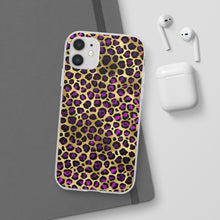 Load image into Gallery viewer, Pink and Gold Cheetah Leopard Print Flexi Phone Case
