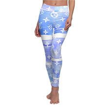 Load image into Gallery viewer, Ladie's Inspired Blue Watercolor Casual Leggings
