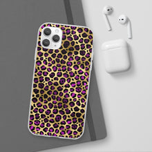Load image into Gallery viewer, Pink and Gold Cheetah Leopard Print Flexi Phone Case