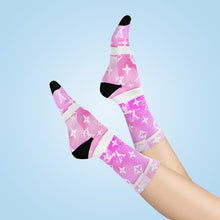 Load image into Gallery viewer, Inspired Pink Watercolor Crew Socks