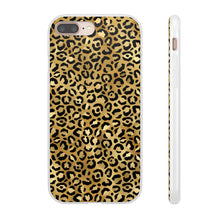 Load image into Gallery viewer, Gold Cheetah Leopard Print Flexi Phone Case