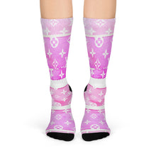 Load image into Gallery viewer, Inspired Pink Watercolor Crew Socks