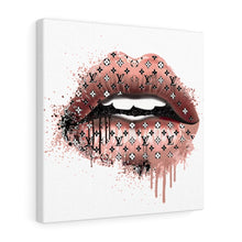 Load image into Gallery viewer, Gold Drip Lip Designer, Canvas Wrap