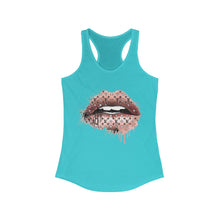 Load image into Gallery viewer, LV Logo Dripping Lips-Gold, Racerback Tank