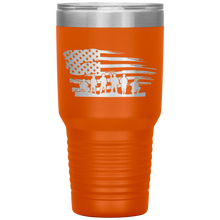 Load image into Gallery viewer, Distressed American Flag with Soldiers, 30oz Tumbler