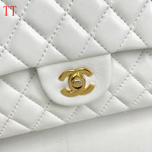 Load image into Gallery viewer, White Medium Lambskin Double Flap
