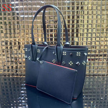 Load image into Gallery viewer, Medium Size Louboutin Black Leather Tote
