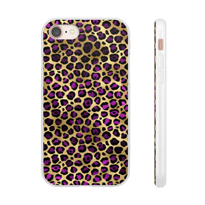 Pink and Gold Cheetah Leopard Print Flexi Phone Case