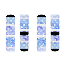 Load image into Gallery viewer, Inspired Blue Watercolor Crew Socks
