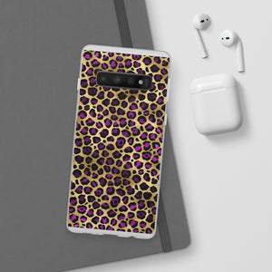 Pink and Gold Cheetah Leopard Print Flexi Phone Case