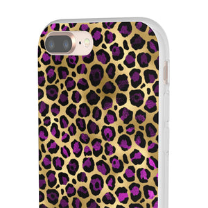 Pink and Gold Cheetah Leopard Print Flexi Phone Case