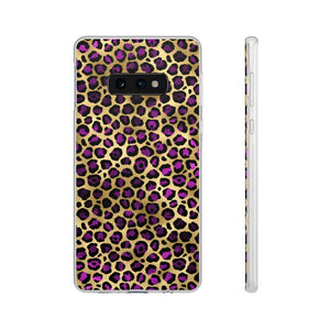 Pink and Gold Cheetah Leopard Print Flexi Phone Case