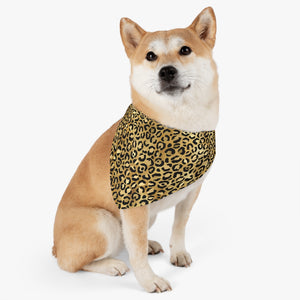 Gold Cheetah Pet Bandana Collar