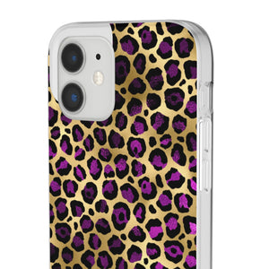 Pink and Gold Cheetah Leopard Print Flexi Phone Case