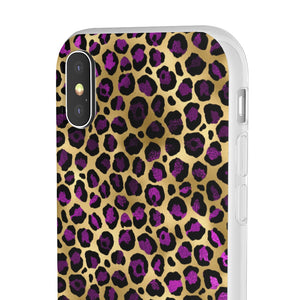Pink and Gold Cheetah Leopard Print Flexi Phone Case