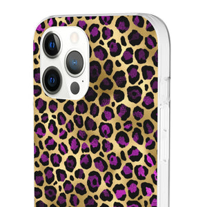 Pink and Gold Cheetah Leopard Print Flexi Phone Case
