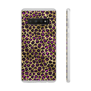 Pink and Gold Cheetah Leopard Print Flexi Phone Case