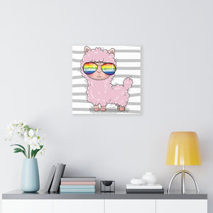 Cool Llama, Canvas Wrap