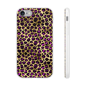 Pink and Gold Cheetah Leopard Print Flexi Phone Case