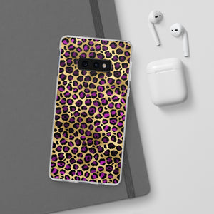 Pink and Gold Cheetah Leopard Print Flexi Phone Case