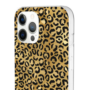 Gold Cheetah Leopard Print Flexi Phone Case