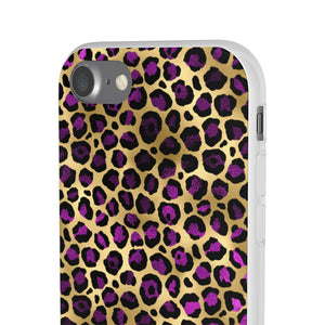 Pink and Gold Cheetah Leopard Print Flexi Phone Case