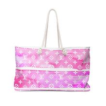Load image into Gallery viewer, Inspired Pink Watercolor Trendy Oversized Weekender or Beach Tote
