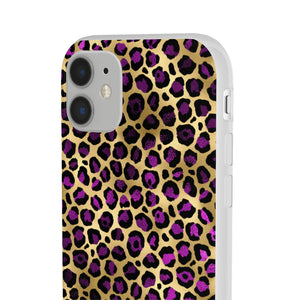 Pink and Gold Cheetah Leopard Print Flexi Phone Case