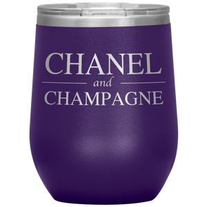 Chanel and Champagne Wine Tumbler